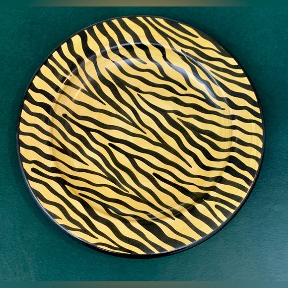 1996 Vintage Laurie Gates Safari Animal Print Salad Plate - Picture 1 of 12